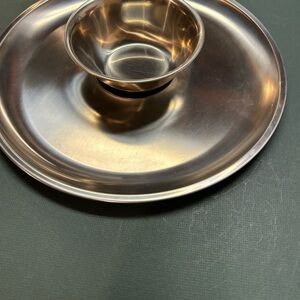 MCM - 12" Serving Tray With Bowl Danish Modern 18-8 Stainless Steel-entertaining